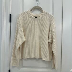 GAP CashSoft Ribbed Crewneck Sweater Birch Petite XS